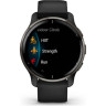 Часы GARMIN VENU 2 PLUS SLATE STAINLESS STEEL BEZEL WITH BLACK CASE AND SILICONE BAND 010-02496-11